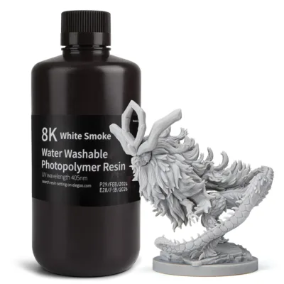 ELEGOO 8K Water-Washable Resin 1KG White Smoke