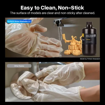 4th Dimension S.A - 3D Printing Experts - ELEGOO Water-Washable Resin V2.0 1KG Ceramic Grey