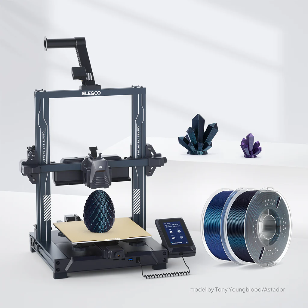 4th Dimension S.A - 3D Printing Experts - ELEGOO PLA Galaxy Filament 1.75mm Colored 1KG Peacock Blue